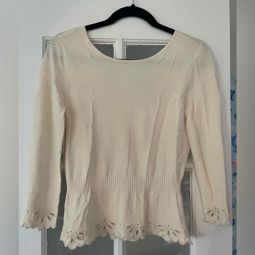 Carlisle cream top with sequin detail size M